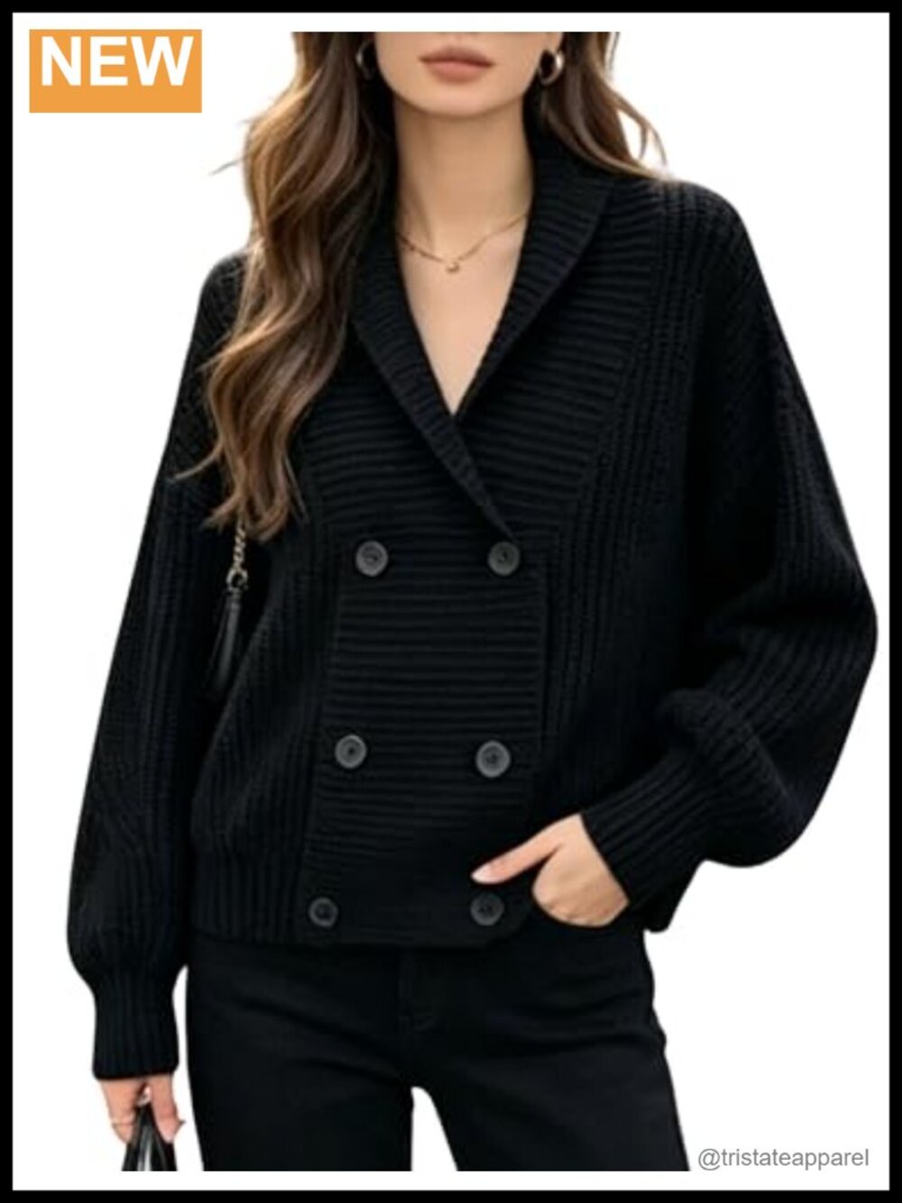 Women's Ribbed Shawl Collar Cardigan with Pockets